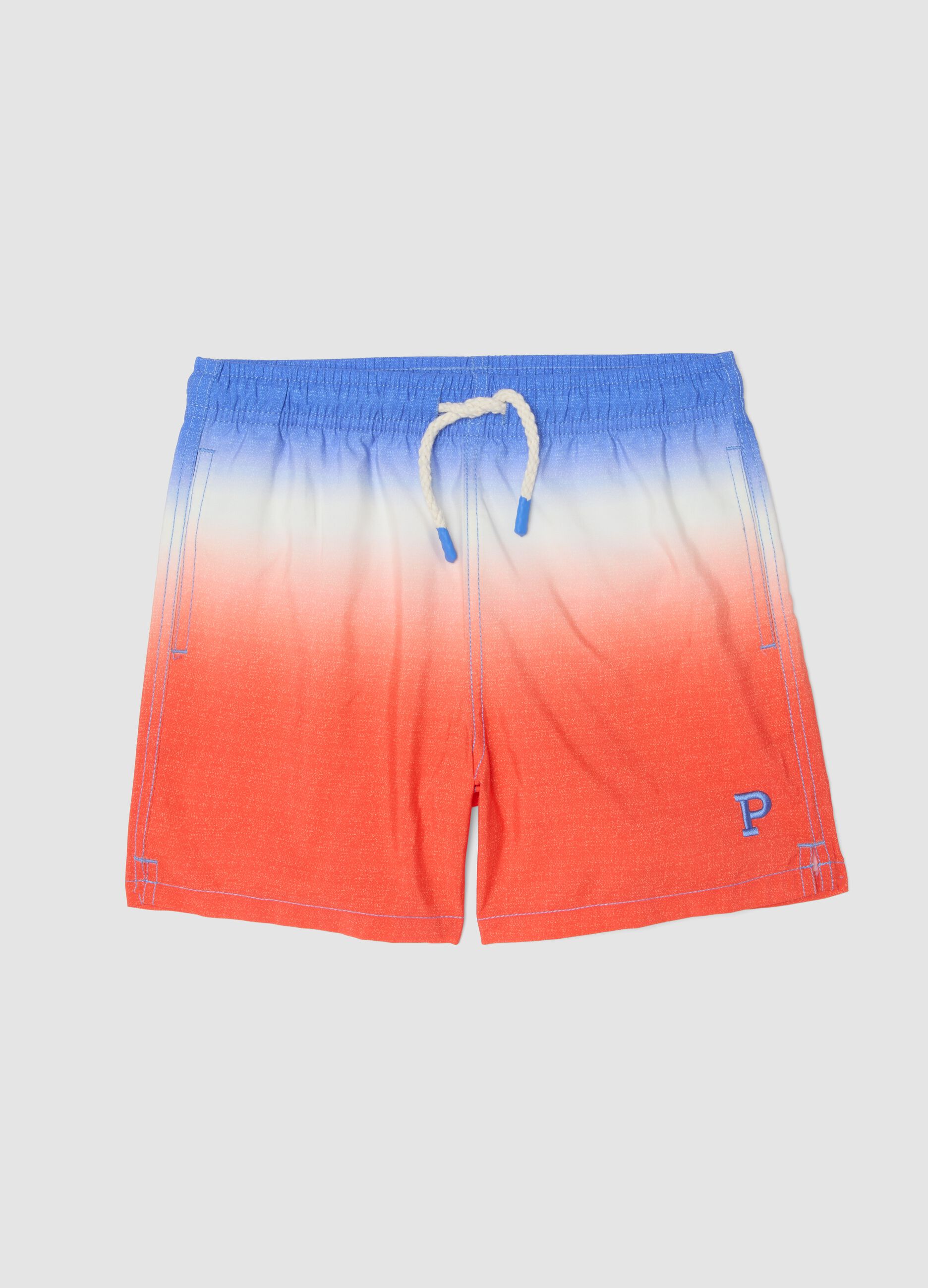 Multicolour gradient swim shorts with drawstring