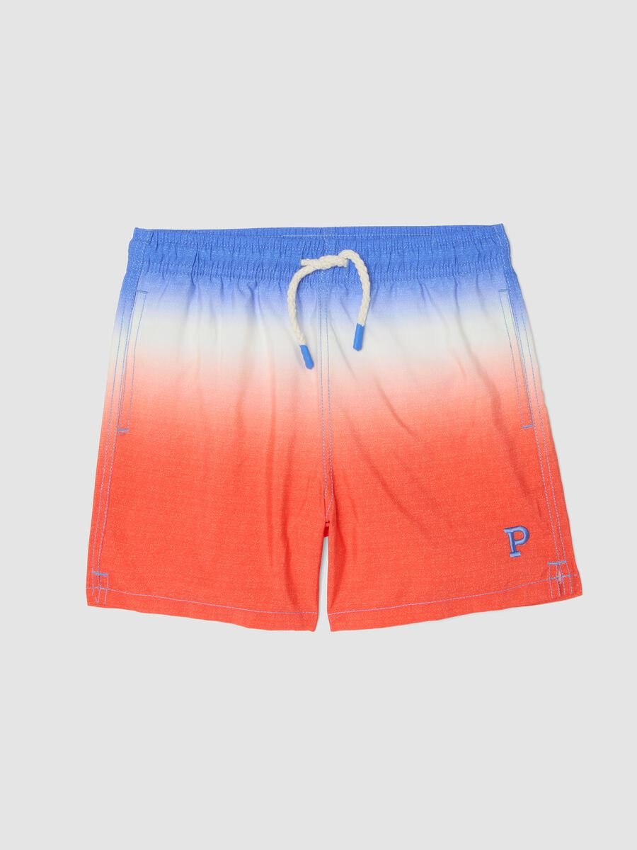 Multicolour gradient swim shorts with drawstring_0