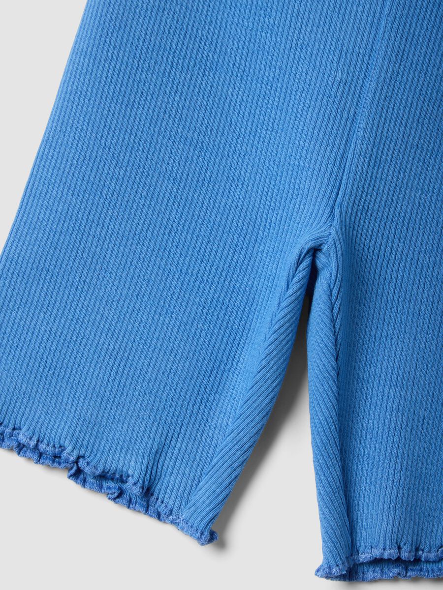 Blaue Baby-M&auml;dchenshorts aus geripptem Stretch-Baumwollstoff, Regular Fit_2