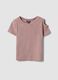 Short-sleeved pink stretch cotton t-shirt_3