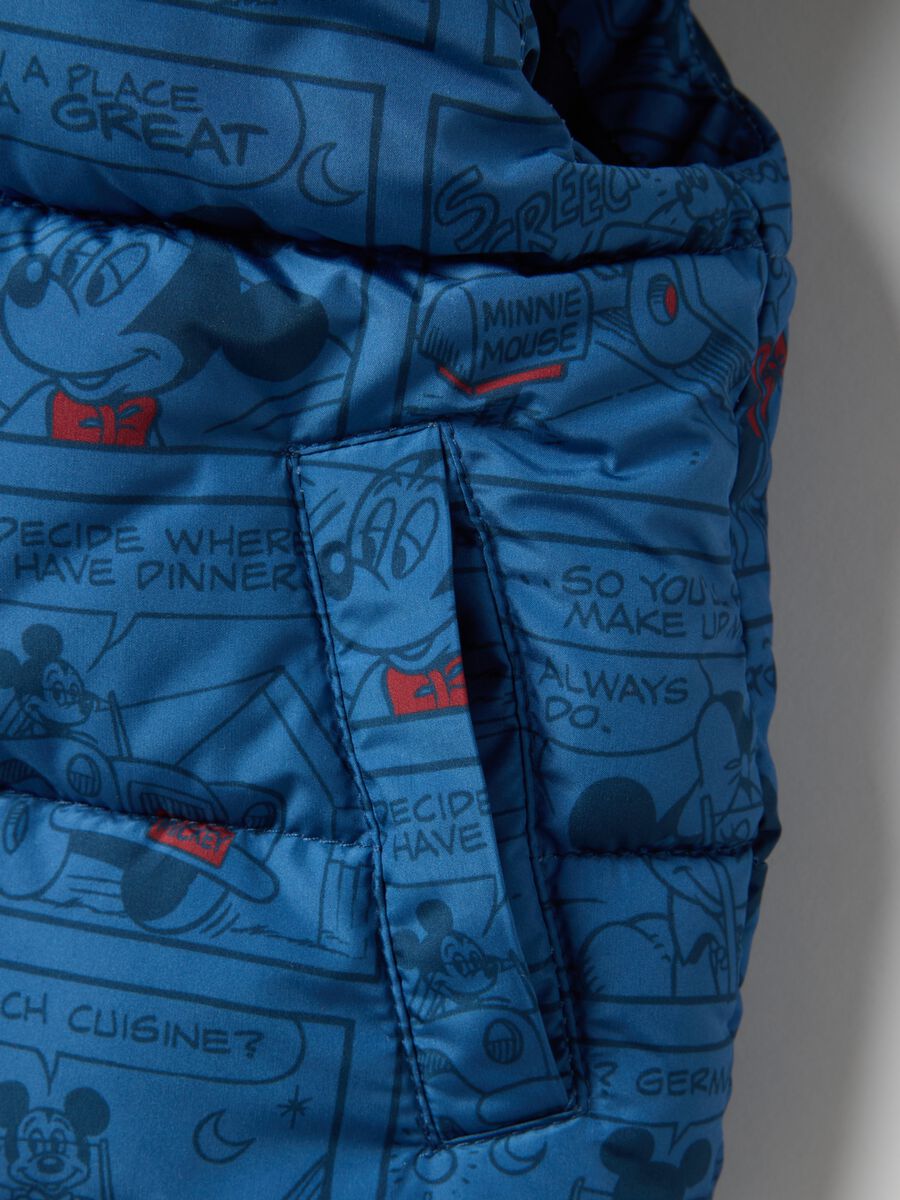 Regular fit blue mixed vest with hood for children_3