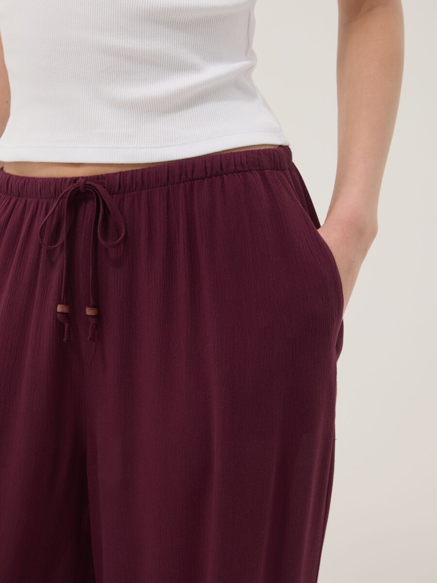 Purple palazzo trousers in pure viscose_3