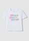 Girls' white pure cotton t-shirt regular fit with print_0