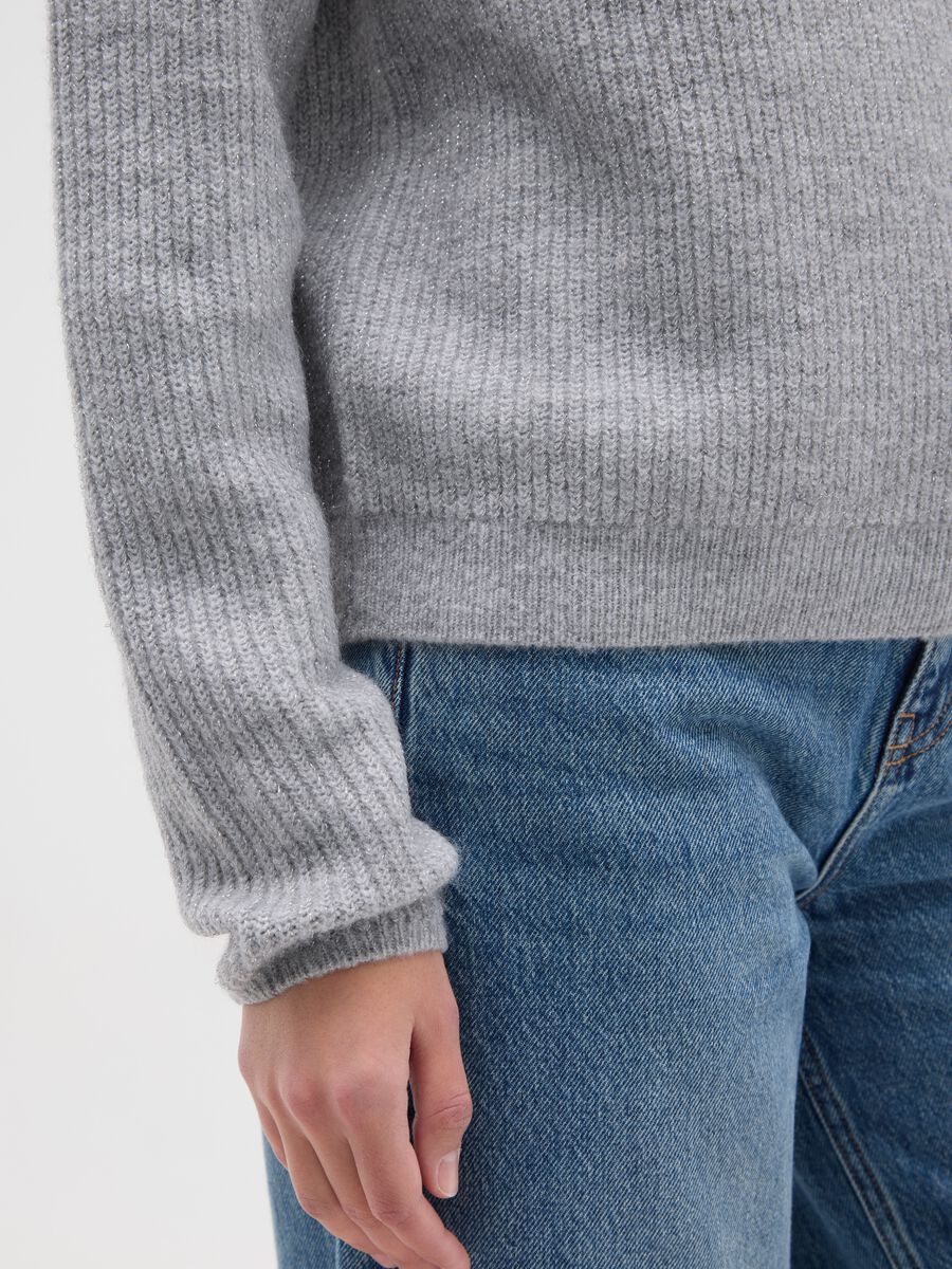 Grey crew neck sweater regular fit_3