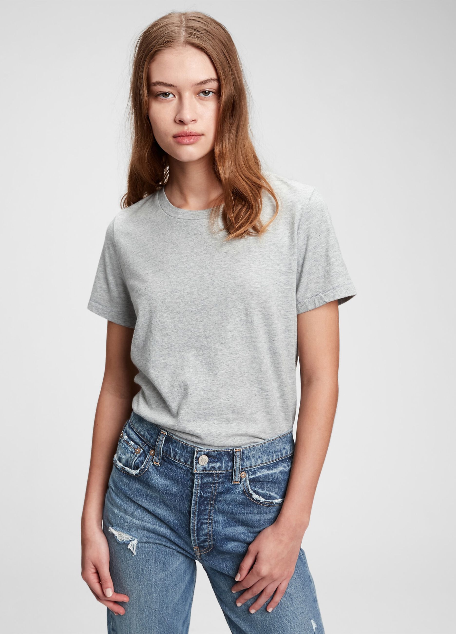 Cotton T-shirt with round neck