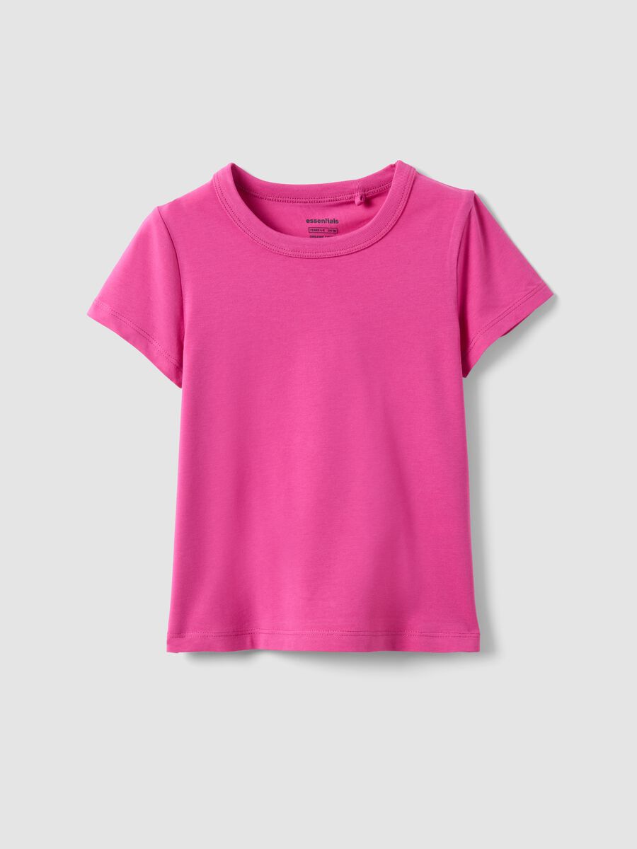 Girls&rsquo; pink stretch cotton T-shirt, regular fit_0