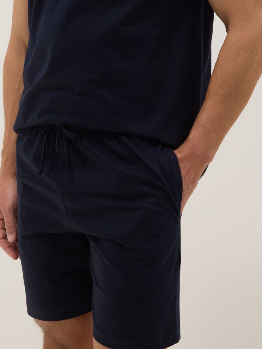 Blauer Pyjama aus reiner, merzerisierter Baumwolle_3