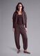 Short brown stretch viscose sweatshirt with high neck_1