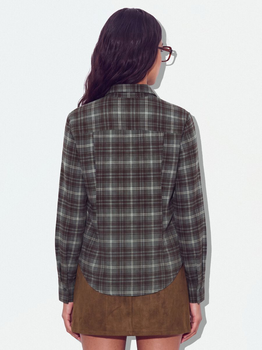 Camicia flanella grigia in viscosa elasticizzata con cravatta slim fit_3