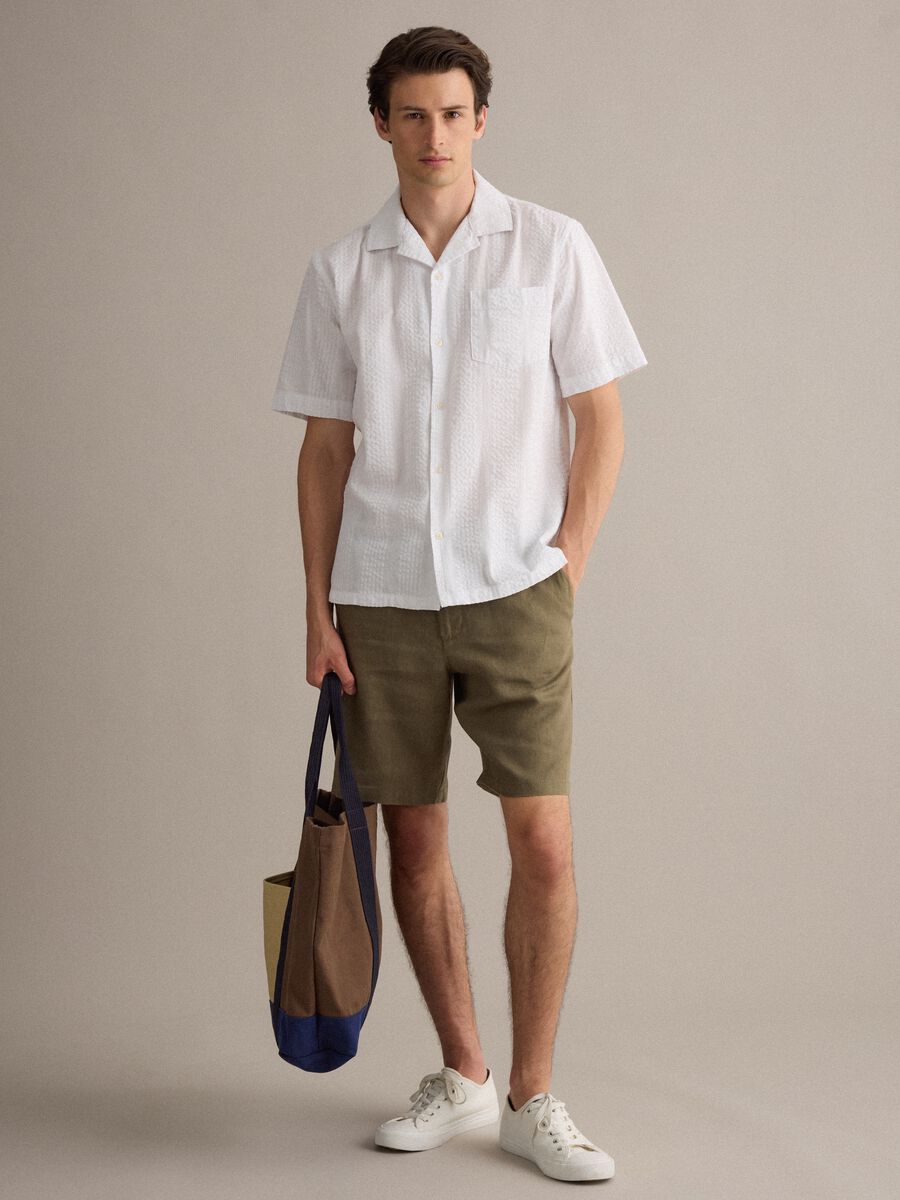 White pure organic cotton shirt with bowling collar, regular fit_2
