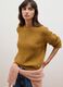 Gelber Rippstrickpullover aus elastischer Wolle, Regular Fit_0
