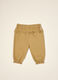 Beige pure cotton trousers with ruffle detail_0