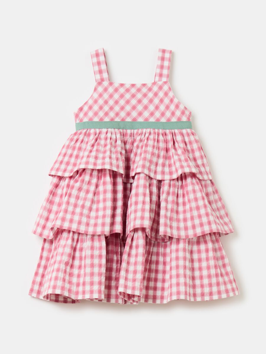 Tiered dress with check pattern_0