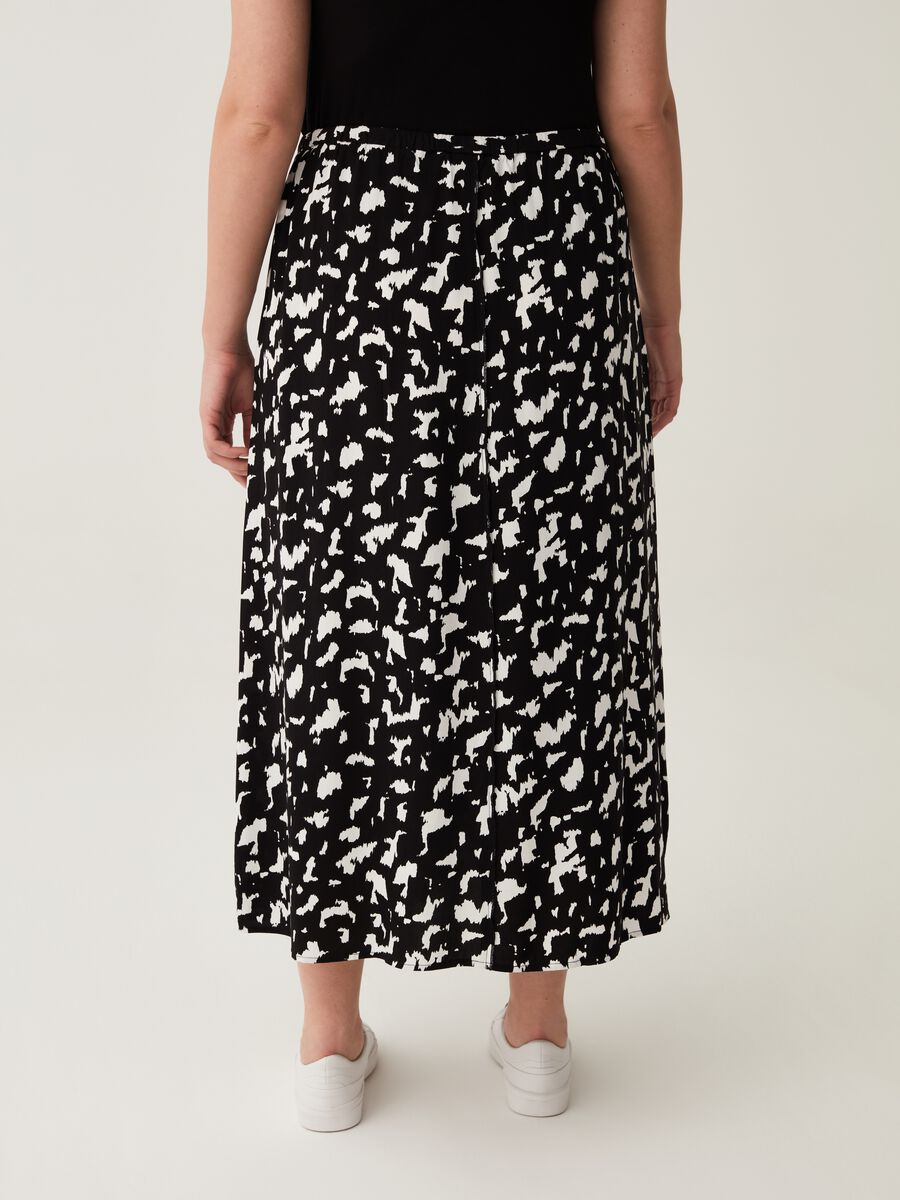 Curvy midi skirt with animal print_2