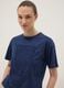 Blaues Regular-Fit T-Shirt aus reiner Baumwolle mit Lochdetail_2