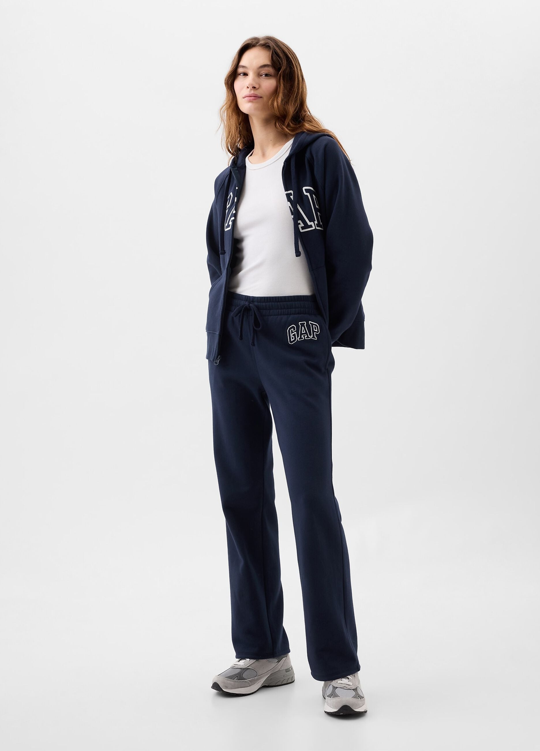 Blue cotton-blend trousers with drawstring and GAP logo
