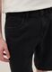 Black denim cotton blend slim fit shorts_3