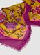 Foulard viola in pura viscosa con fantasia floreale e bordi sfrangiati_2