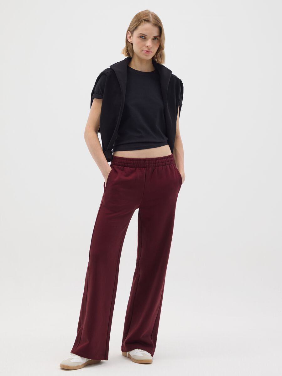 Relaxed Red Cotton Blend Trousers_0