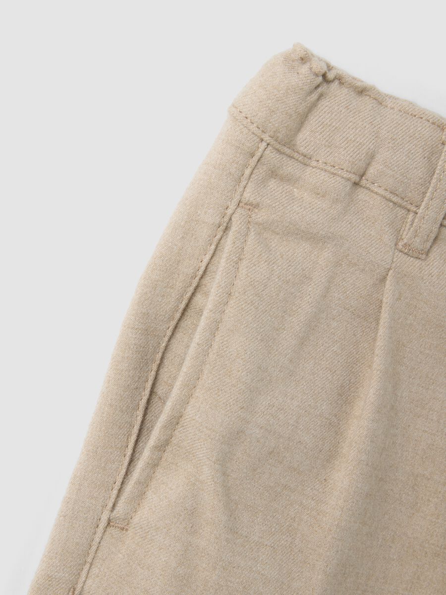 Beige regular-fit stretch viscose trousers_2
