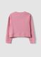 Girls&rsquo; pink cropped ribbed stretch cotton T-shirt_1