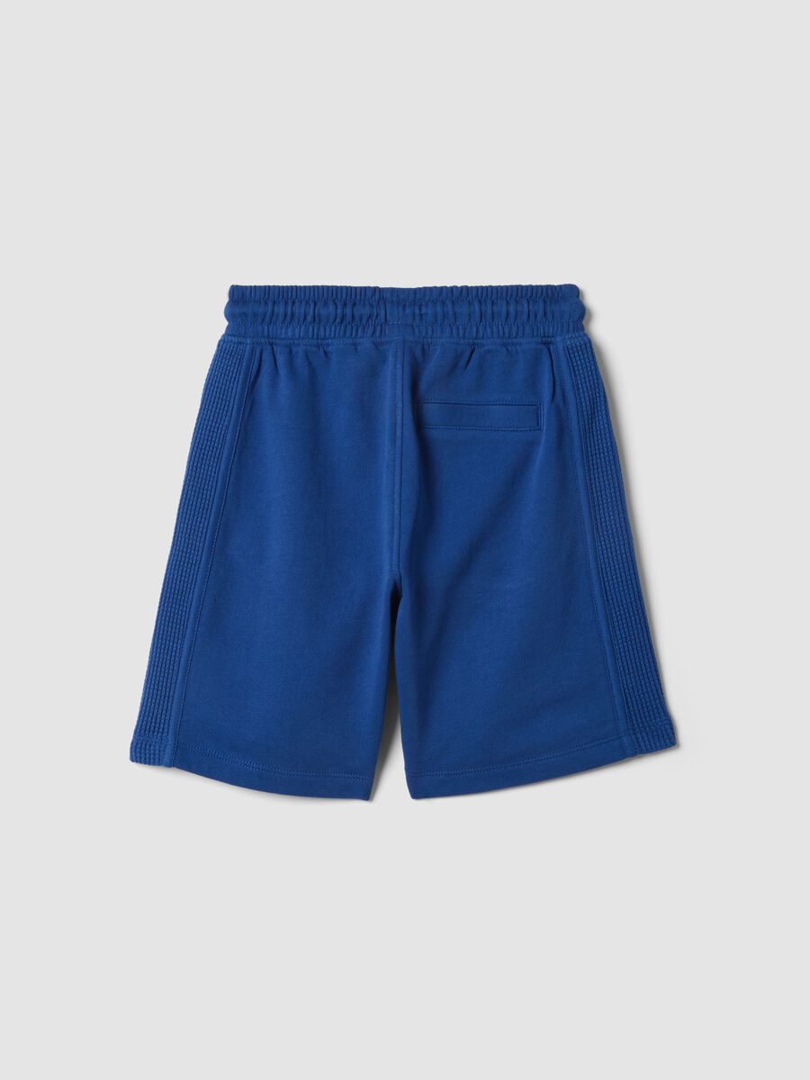 Blue pure cotton shorts with elasticated waist_1