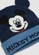 Dunkelblaue M&uuml;tze mit Umschlag, applizierten Ohren und Mickey-Print_2