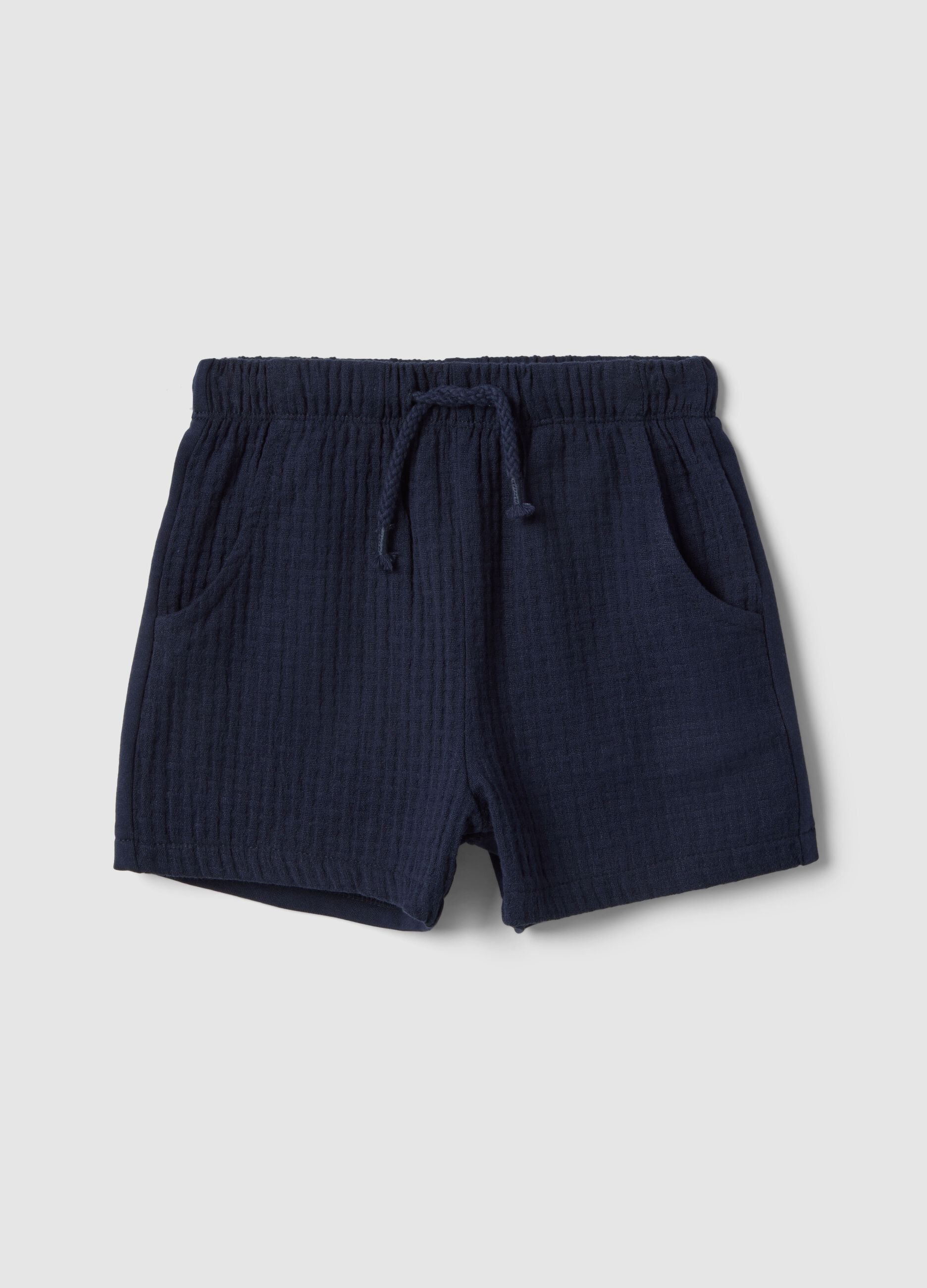 Children's regular fit blue pure cotton shorts