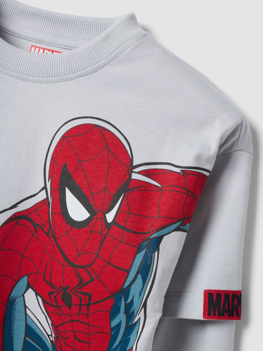 Boys&rsquo; grey long-sleeved pure cotton T-shirt with Spider-Man print_2