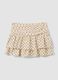 Beige polka-dot viscose-blend skirt with ruffles_0