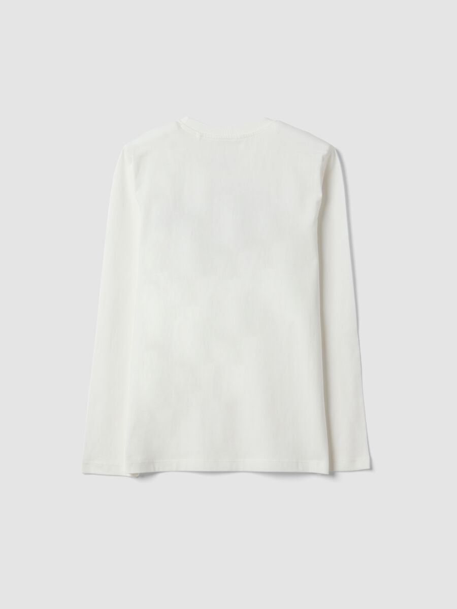 White organic cotton graphic-print T-shirt for boys_1