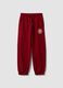 Pantaloni jogger rossi in puro cotone regular fit_0