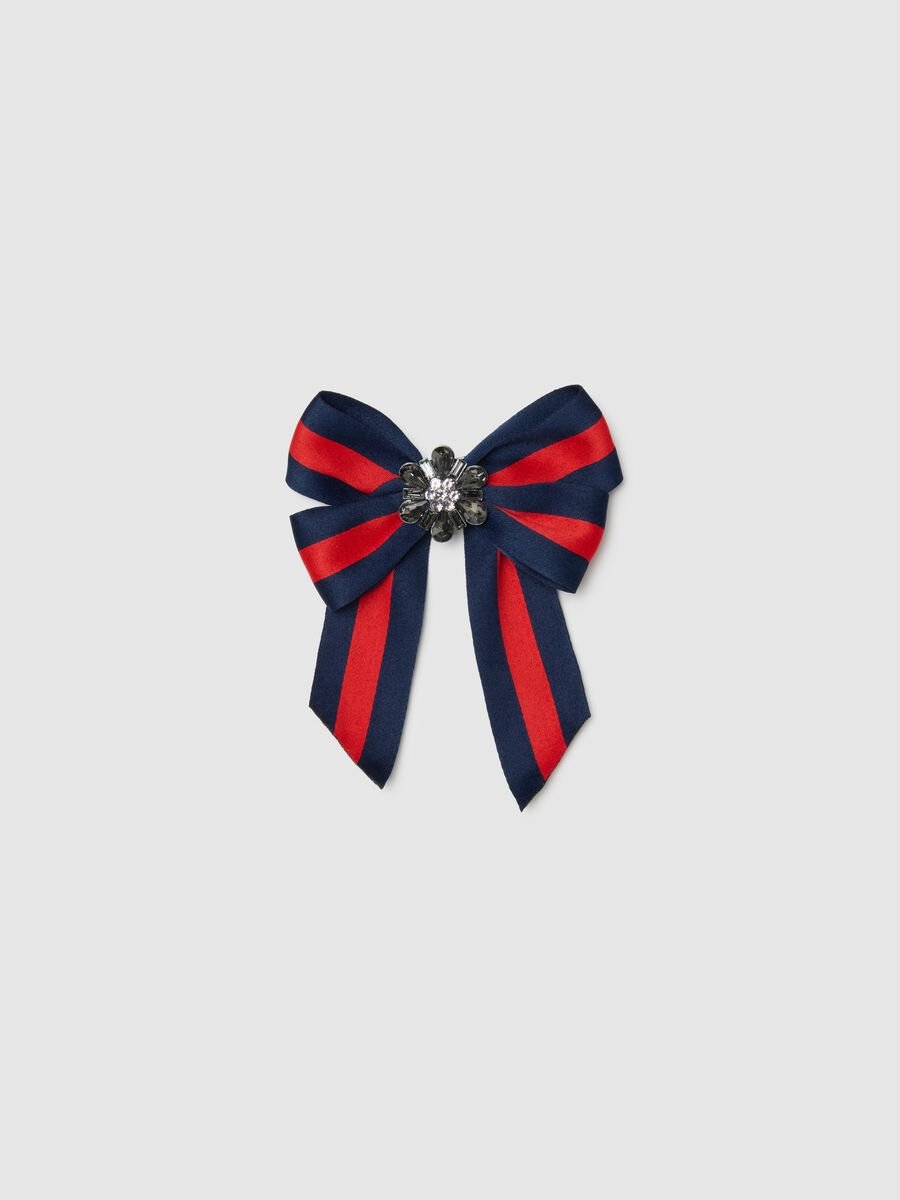 Multicolour Striped Hair Bow with Bright Details, Regular Fit_0