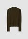 Green ribbed viscose-blend top with high neck_6