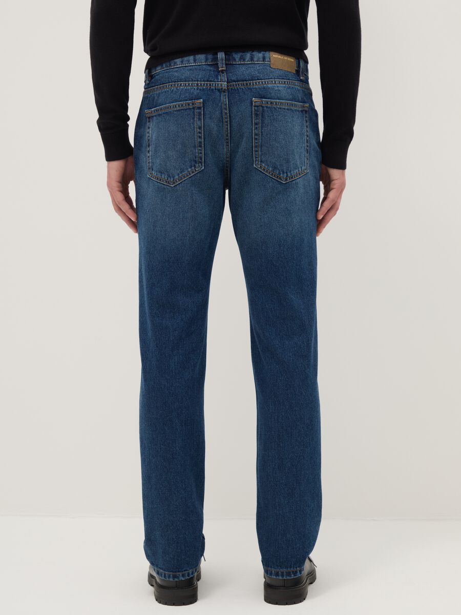 Blue Pure Cotton Regular Fit Jeans_2