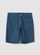 Blue pure cotton regular-fit Bermuda shorts_4