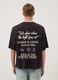 Black pure cotton T-shirt with front print_3