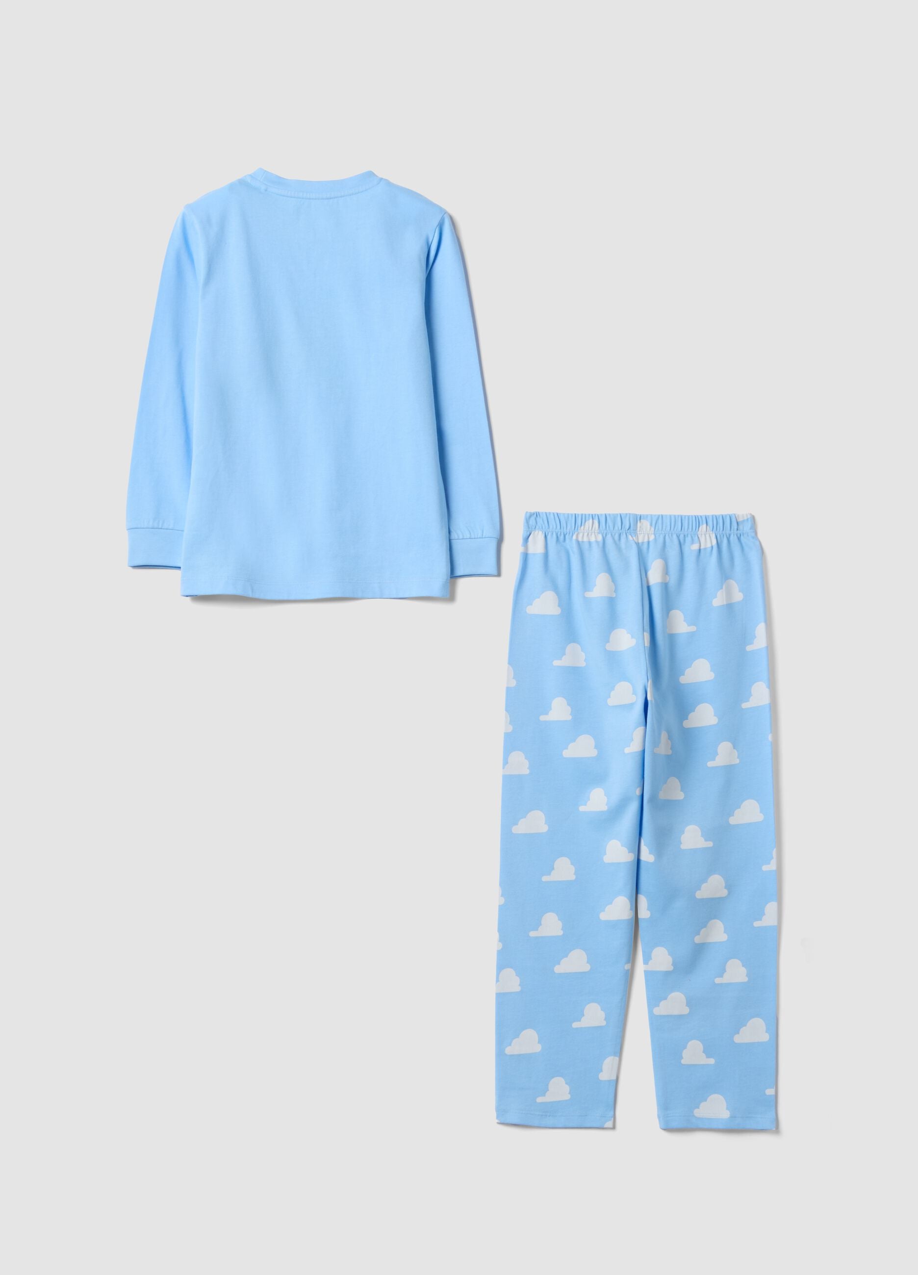 Hellblauer Schlafanzug aus reiner Bio-Baumwolle mit Toy Story-Print
