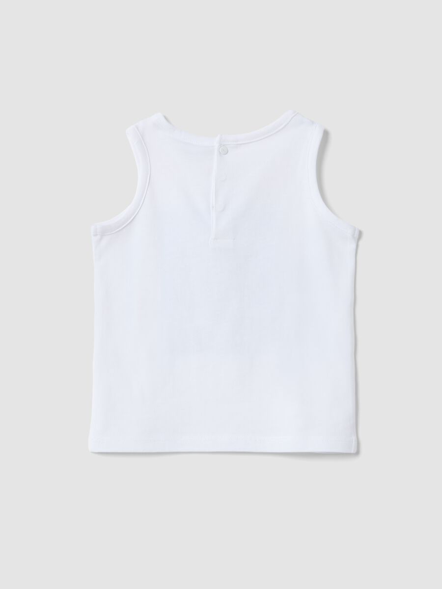 Wei&szlig;es Jungen-Unterhemd aus reiner Baumwolle, Regular Fit, mit Segelboot-Print_1