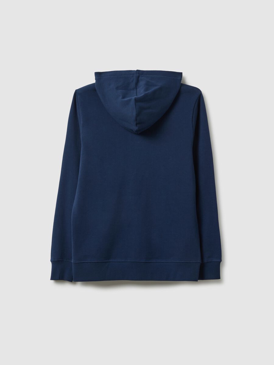 Blue regular fit cotton hoodie for boys_1