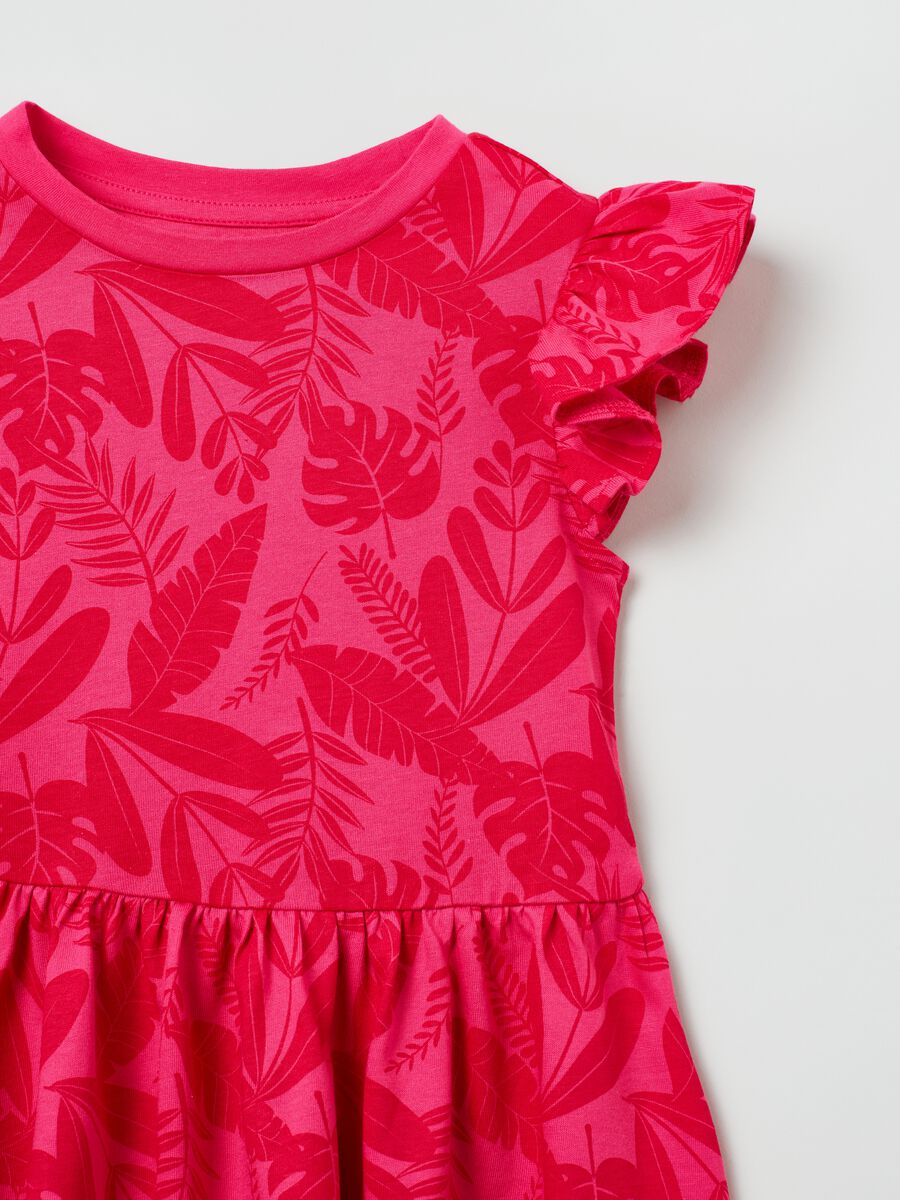 Dress with all-over print and frills_1