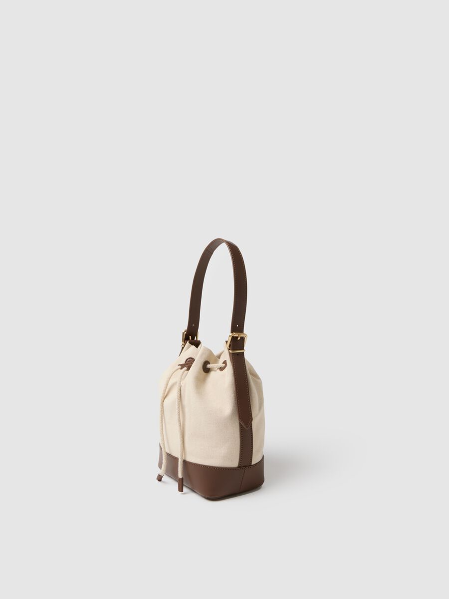 Bolso de hombro multicolor de algod&oacute;n puro con cierre de cord&oacute;n_2