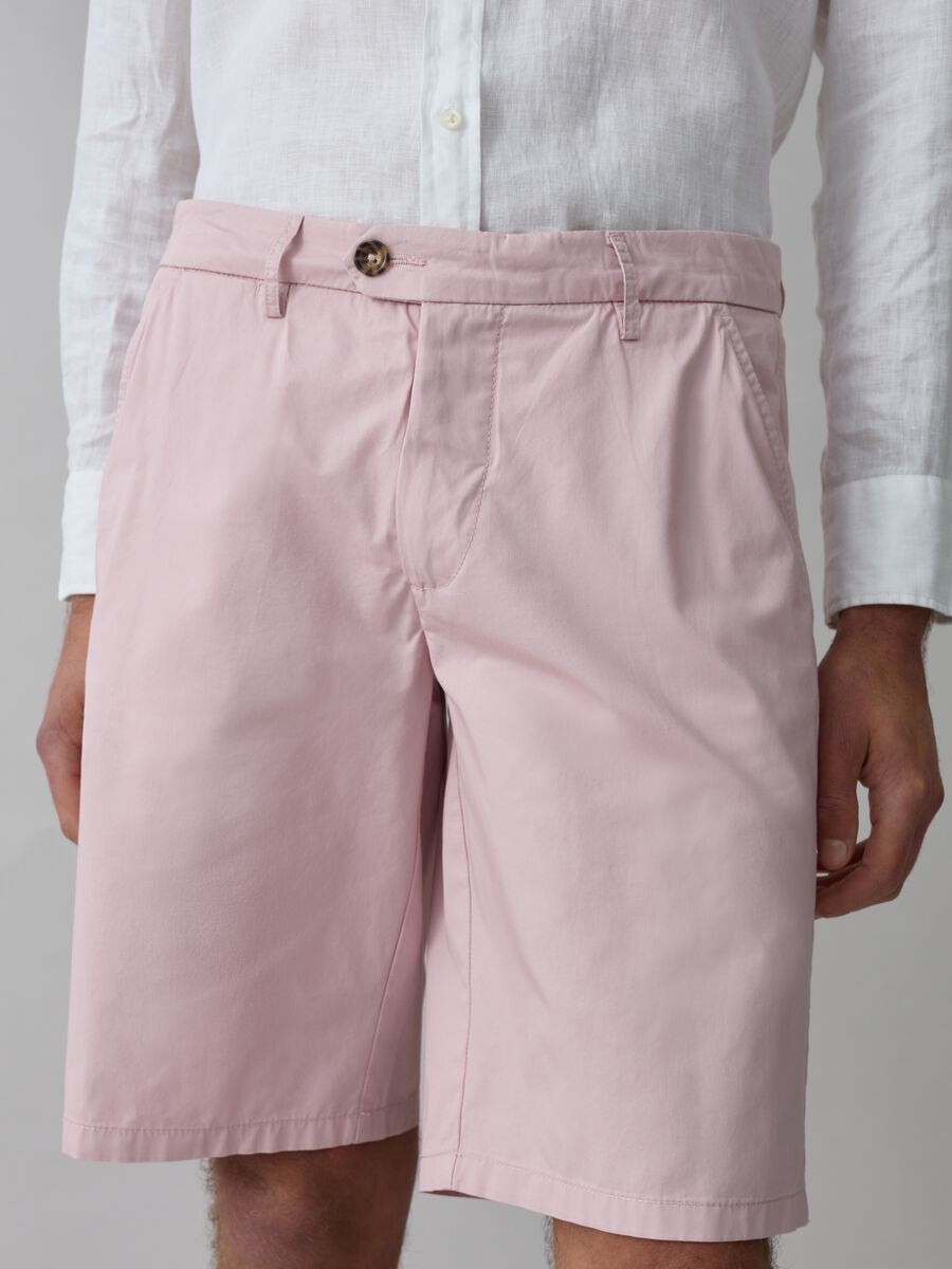 Stretch cotton chino Bermuda shorts_1