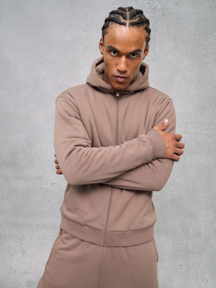 Reversible Teddy Full-Zip Hoodie Mocha_3