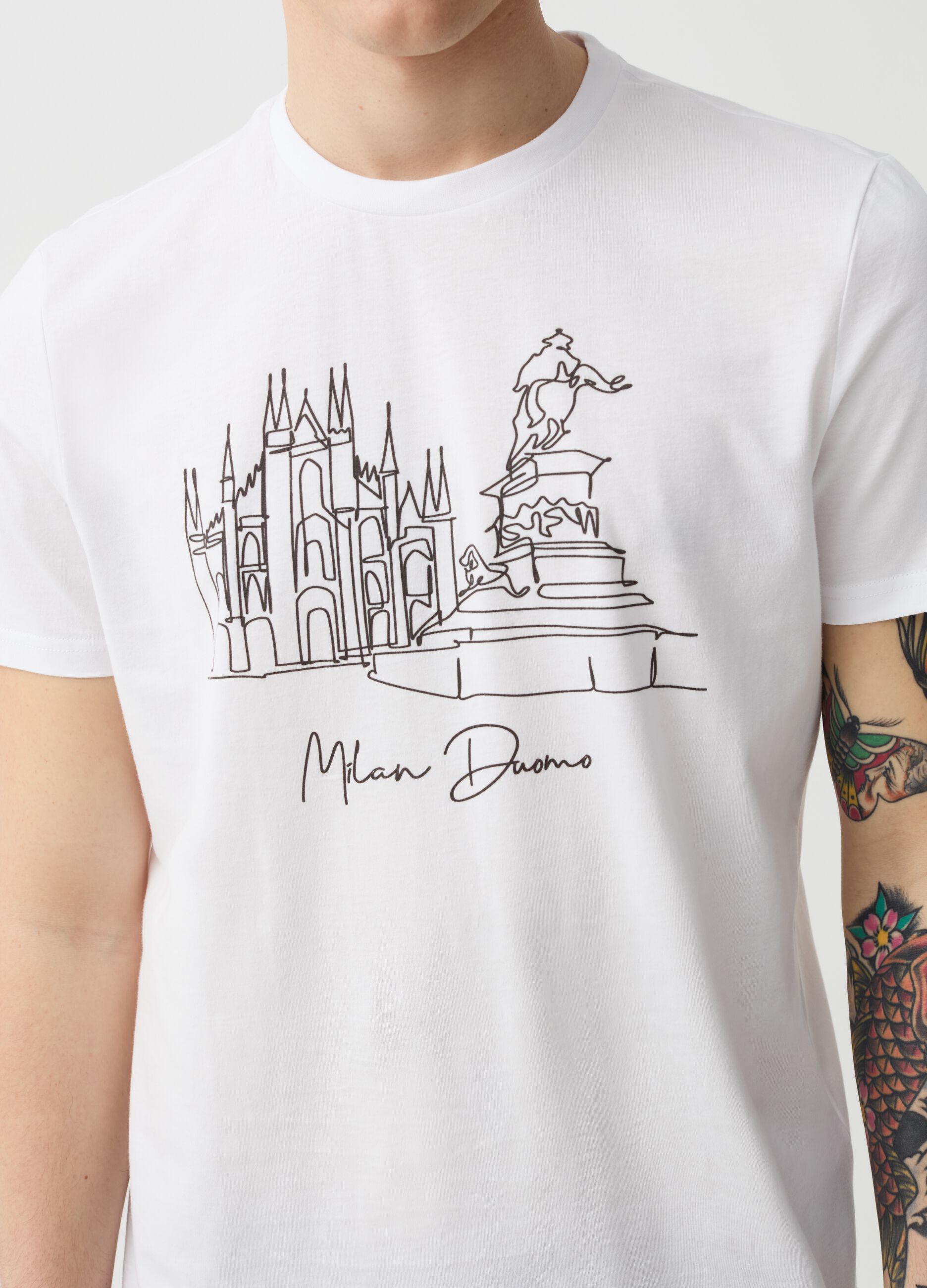 T-shirt con stampa Duomo di Milano
