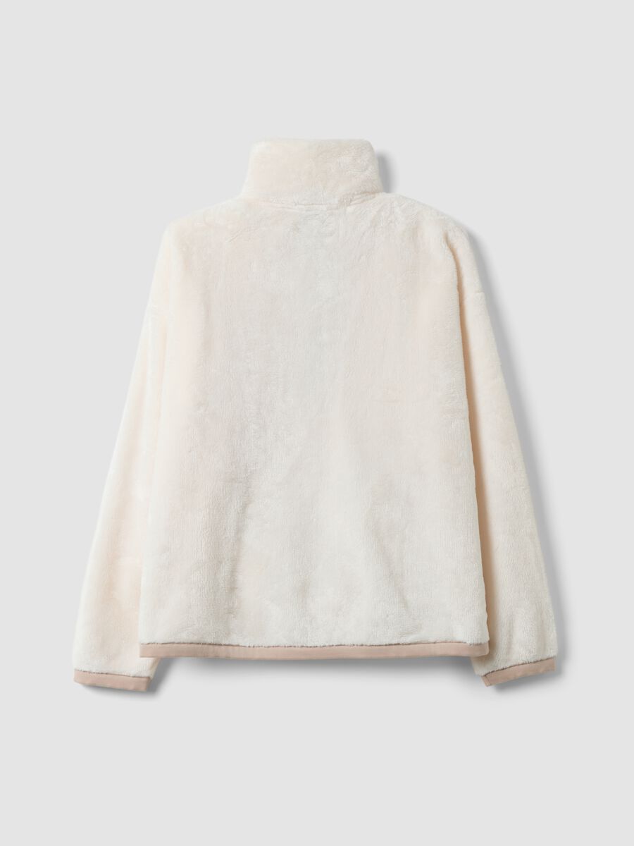 White half-zip pyjama sweatshirt, regular fit_2