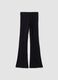 Black flared leggings in stretch cotton_5