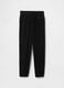 Regular fit black cotton blend jogger trousers for kids_4