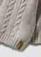 Giacca grigia con cappuccio in maglia a trecce_3