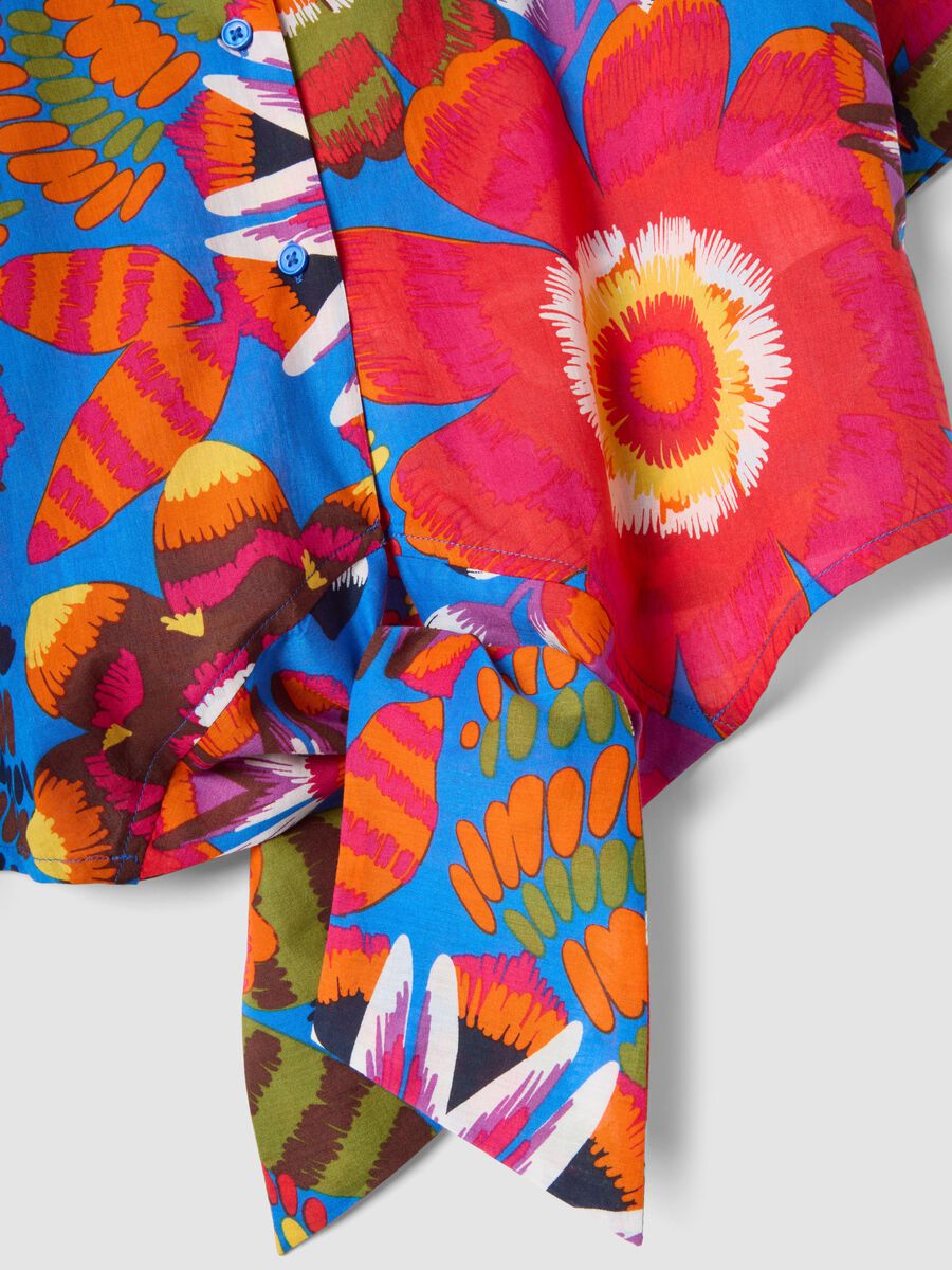 Multicoloured pure cotton crop shirt_1
